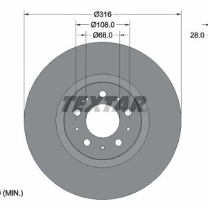 Brzdový kotouč TEXTAR 92126603 Brzdový kotouč TEXTAR 92126603
