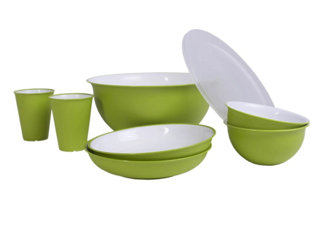 Set plastového nerozbitného nádobí Omada Sanaliving 8ks VerdeMela zelená 311939