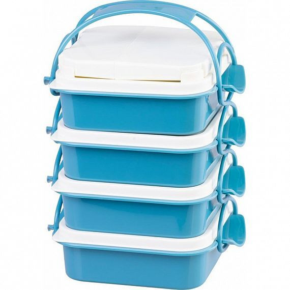 Obědník hranatý MagicHome, 4 dílný, s příborem, 4×0,8 lit., 16×19,5×26 cm 300566 Obědník hranatý MagicHome, 4 dílný, s příborem, 4×0,8 lit., 16×19,5×26 cm 300566