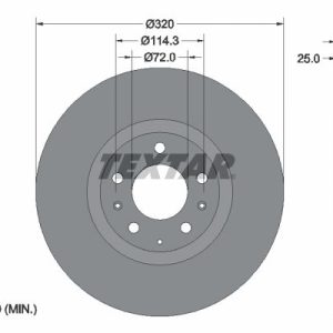 Brzdový kotouč TEXTAR 92166300 Brzdový kotouč TEXTAR 92166300