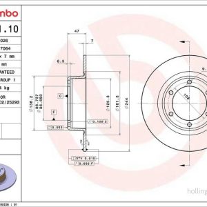 Brzdový kotouč BREMBO 08.1630.10 Brzdový kotouč BREMBO 08.1630.10
