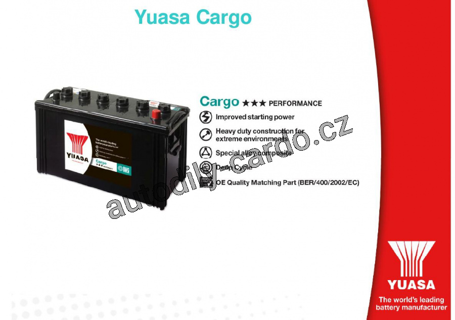 Autobaterie YUASA 625 CARGO 200Ah 1050A 12V /513x272x242/