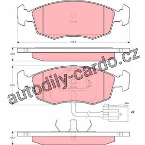 Sada brzdových destiček TRW GDB1208 – FORD SCORPIO Sada brzdových destiček TRW GDB1208 – FORD SCORPIO