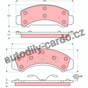 Sada brzdových destiček TRW GDB4013 – FORD AEROSTAR 87-94