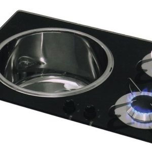 Kombinace vařiče a dřezu CAN, 2 hořáky, kulatý dřez  Ř 30 cm 305055