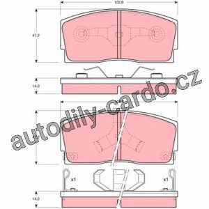 Sada brzdových destiček TRW GDB886 – DAIHATSU CHARADE