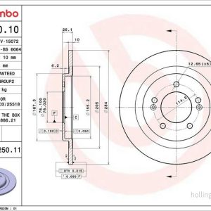 Brzdový kotouč BREMBO 08.C250.11 Brzdový kotouč BREMBO 08.C250.11