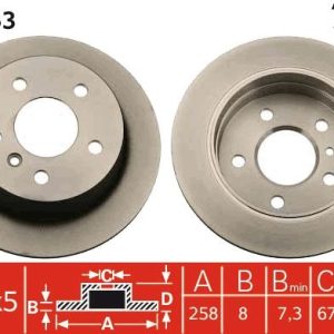 TR DF4453 Brzdový kotouč TRW – lakovaný