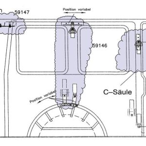 Adaptér pro tříbodový bezpečnostní pás sloupek C levý nebo pravý sada pro skříňové dodávky od 03/2006 pro obytné vestavby a karavany 307459