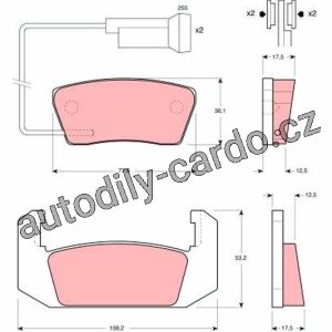 Sada brzdových destiček TRW GDB555 – ROVER Sada brzdových destiček TRW GDB555 – ROVER