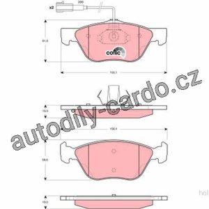 Sada brzdových destiček TRW GDB1427 – ALFA ROMEO 146