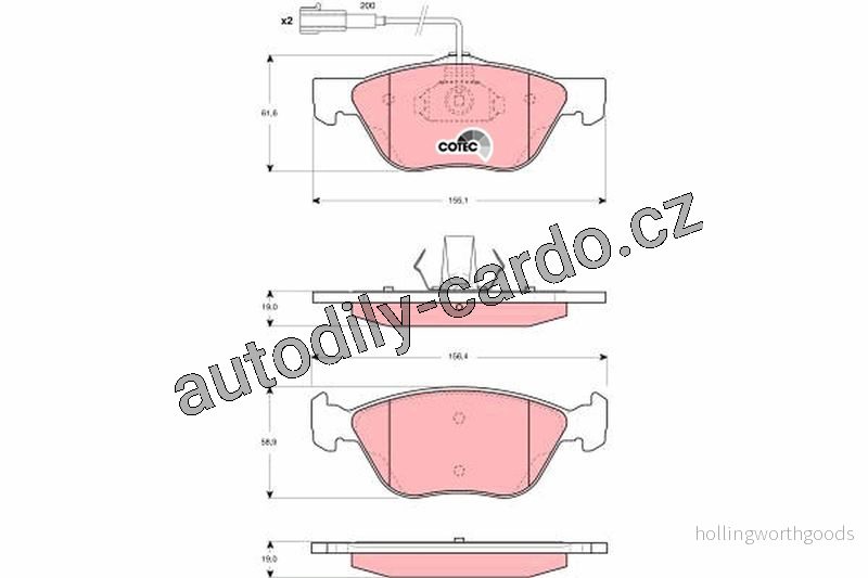 Sada brzdových destiček TRW GDB1427 - ALFA ROMEO 146