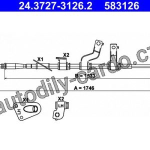 Lanko ruční brzdy ATE 24.3727-3126 (AT 583126)