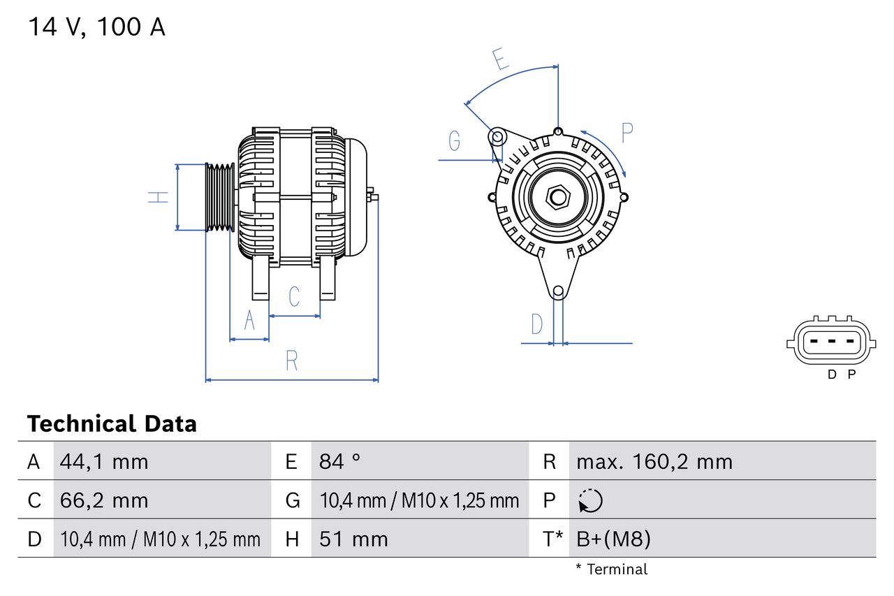 BO 0986084990 Alternátor BOSCH