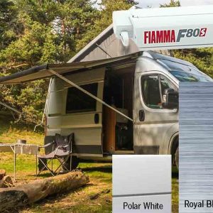 Markýza střešní kazetová Fiamma F80s 2,9 m (pouzdro Polární bílá, plátno Royal Blue, výsuv 2,5 m) 306220 Markýza střešní kazetová Fiamma F80s 2,9 m (pouzdro Polární bílá, plátno Royal Blue, výsuv 2,5 m) 306220