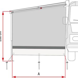 Stěna boční Side Block Caravanstore pro markýzu Caravanstore (montážní výška 180–260 cm, hloubka 240 cm) 313949 Stěna boční Side Block Caravanstore pro markýzu Caravanstore (montážní výška 180–260 cm, hloubka 240 cm) 313949