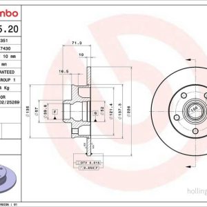 Brzdový kotouč BREMBO 08.5005.20