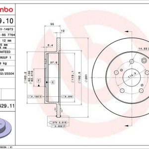 Brzdový kotouč BREMBO 08.A429.10 Brzdový kotouč BREMBO 08.A429.10