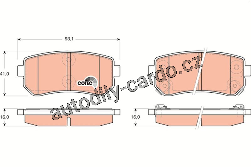 Sada brzdových destiček TRW GDB3451 - KIA CEED 06-
