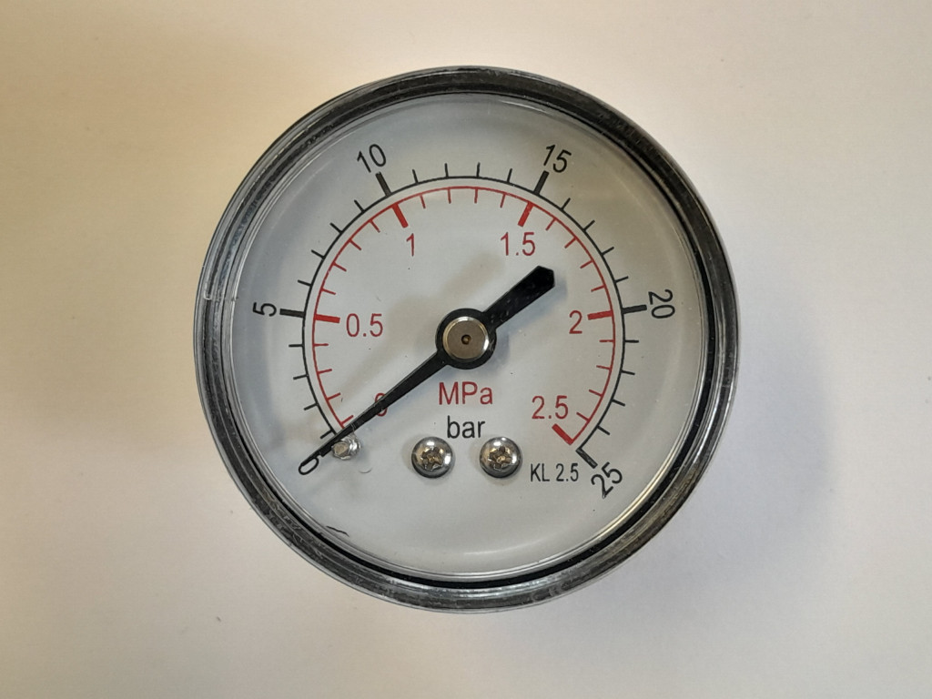 Manometr 1/4" 0-25 barů MZ 50mm, plast zadní 735294
