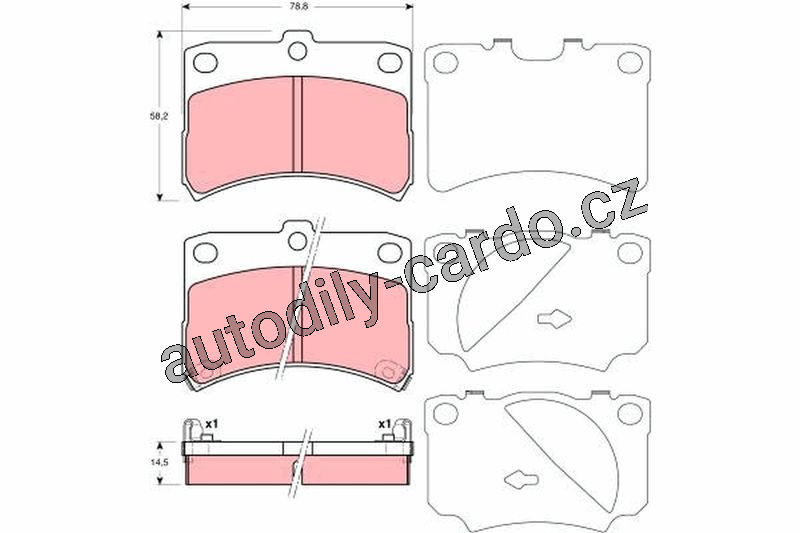 Sada brzdových destiček TRW GDB3219 - DAIHATSU