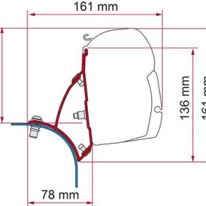 Adaptér pro markýzu Fiamma F45s Kit VW T5/T6 Lift Roof Deep Black RHD 313980