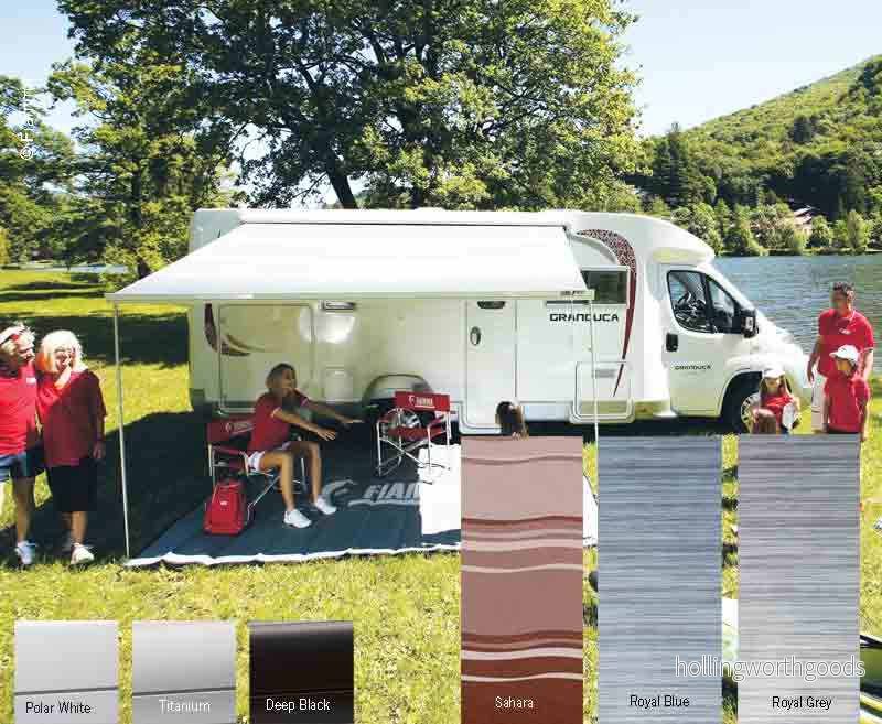 Markýza nástěnná kazetová Fiamma F45s 3,25 m (pouzdro Deep Black, plátno Royal Grey, výsuv 2,5 m) 306140