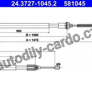 Lanko ruční brzdy ATE 24.3727-1045 (AT 581045)